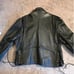 Vintage Black Leather LG-XL Biker Jacket with Side Ties & Brass Snaps!!