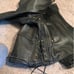 Vintage Black Leather LG-XL Biker Jacket with Side Ties & Brass Snaps!!