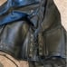 Vintage Black Leather LG-XL Biker Jacket with Side Ties & Brass Snaps!!