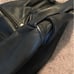 Vintage Black Leather LG-XL Biker Jacket with Side Ties & Brass Snaps!!