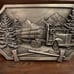 Vintage Siskiyou Logging Truck Belt Buckle Forestry Axes Silver Tone