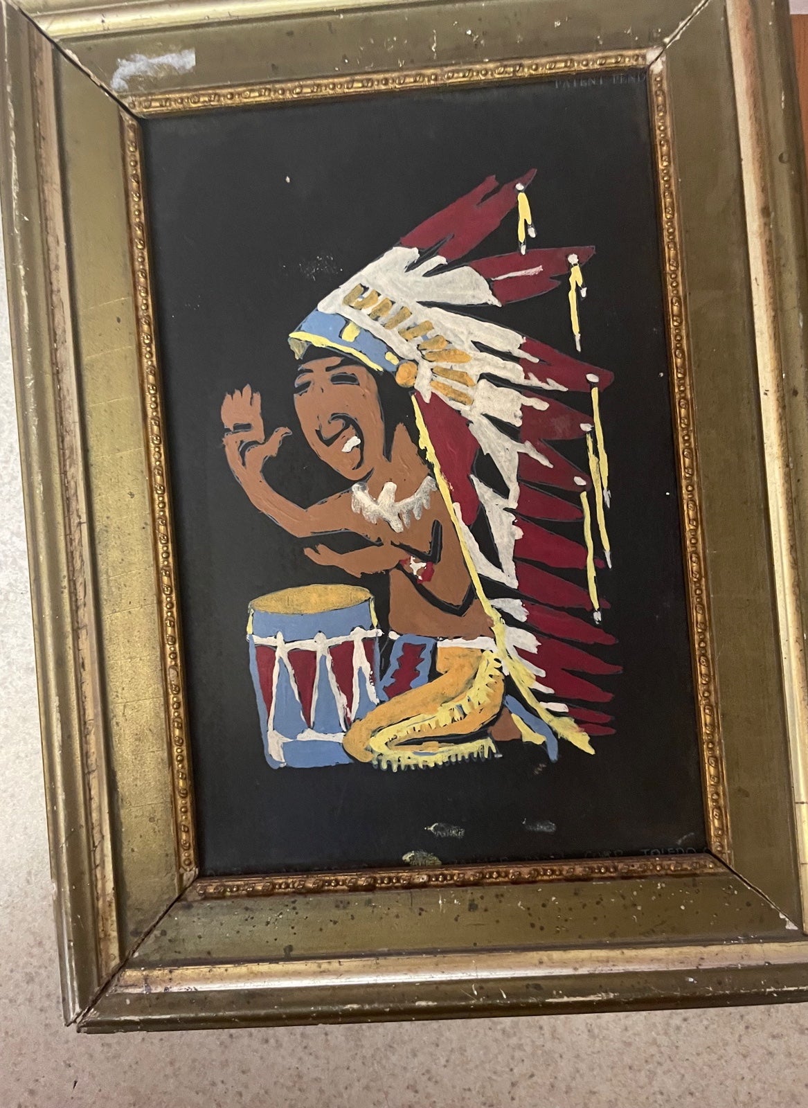 Native Chief drum painting