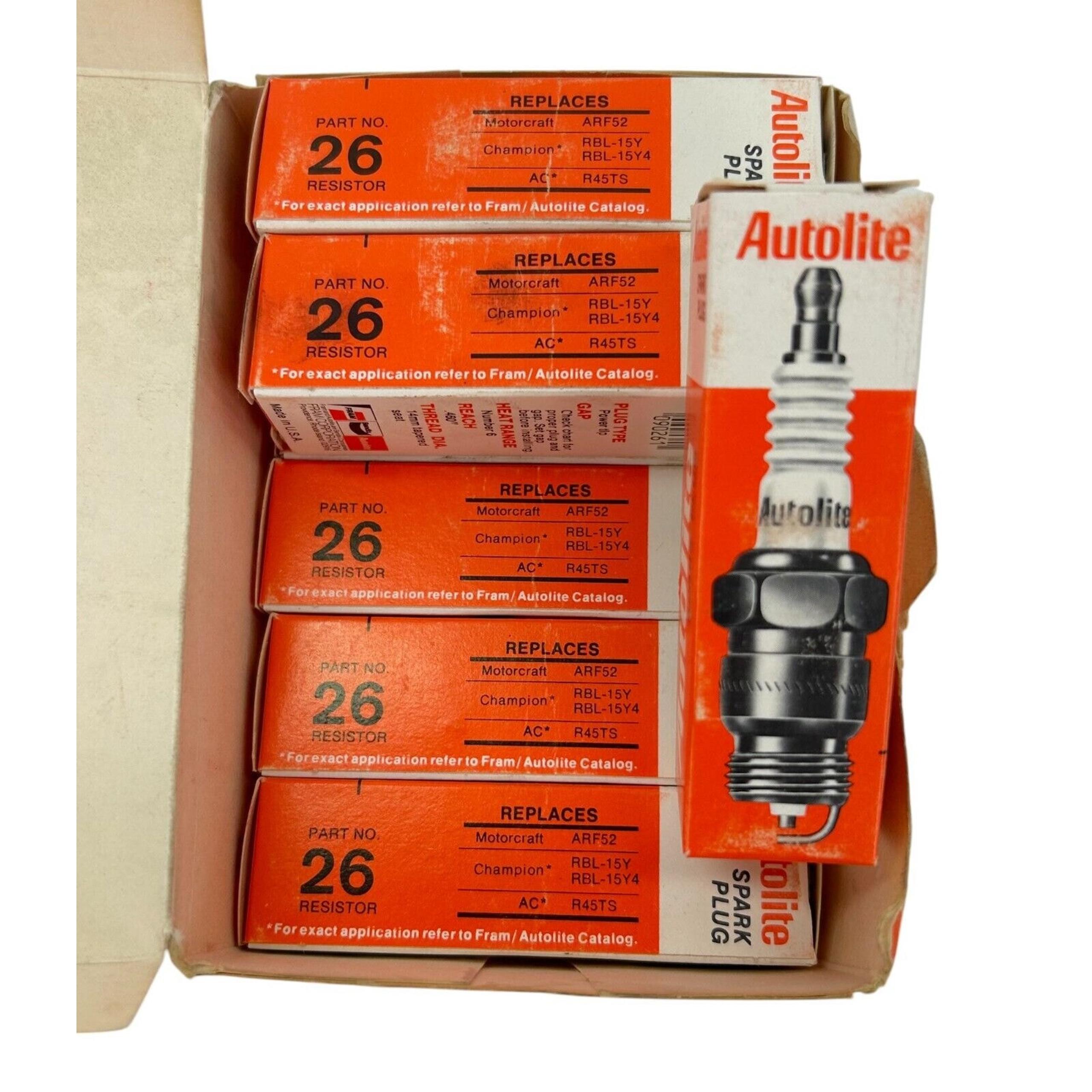 8 pc Autolite Copper Core 26 Spark Plugs for BPR4FS AF52 RBL15Y RBL15Y4 R45TS