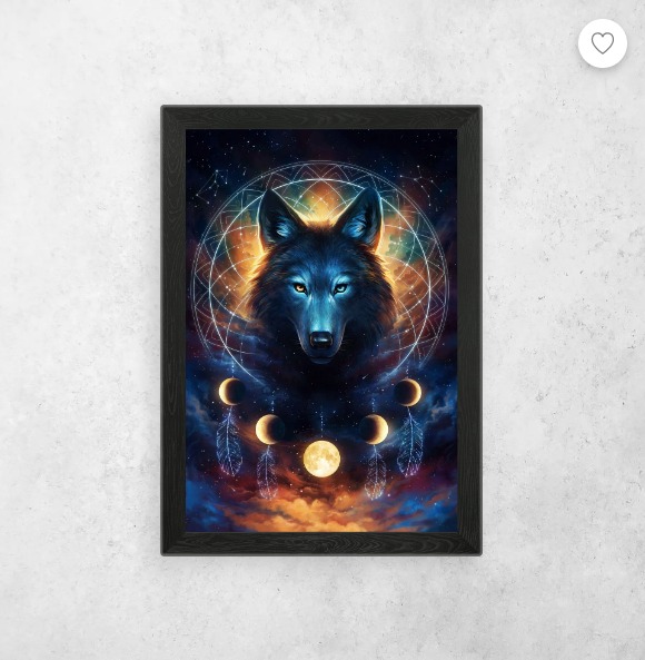 Dream Catcher Wolf Poster Painting canvas 20*30inch