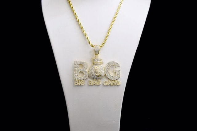 14k Diamond BIG BAG GANG Charm Chain