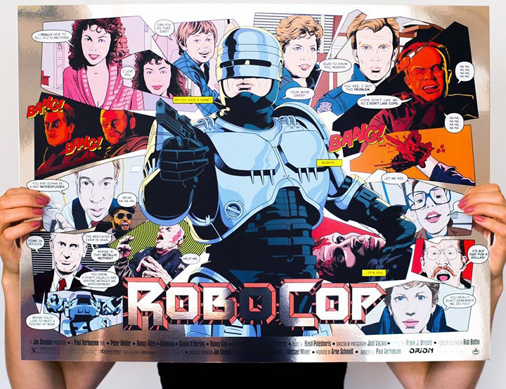 Robocop by Matthew Skiff Limited Edition Screen Print - AP LE15/15 FOIL PAPER