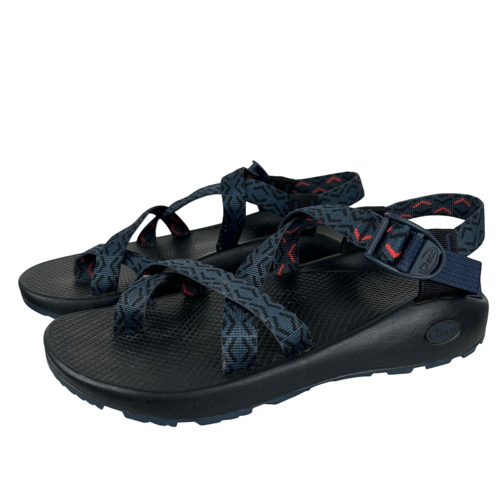 Men’s Chaco Adjustable Strap Classic Rubber Sandals Navy Blue Black (Sz 9)