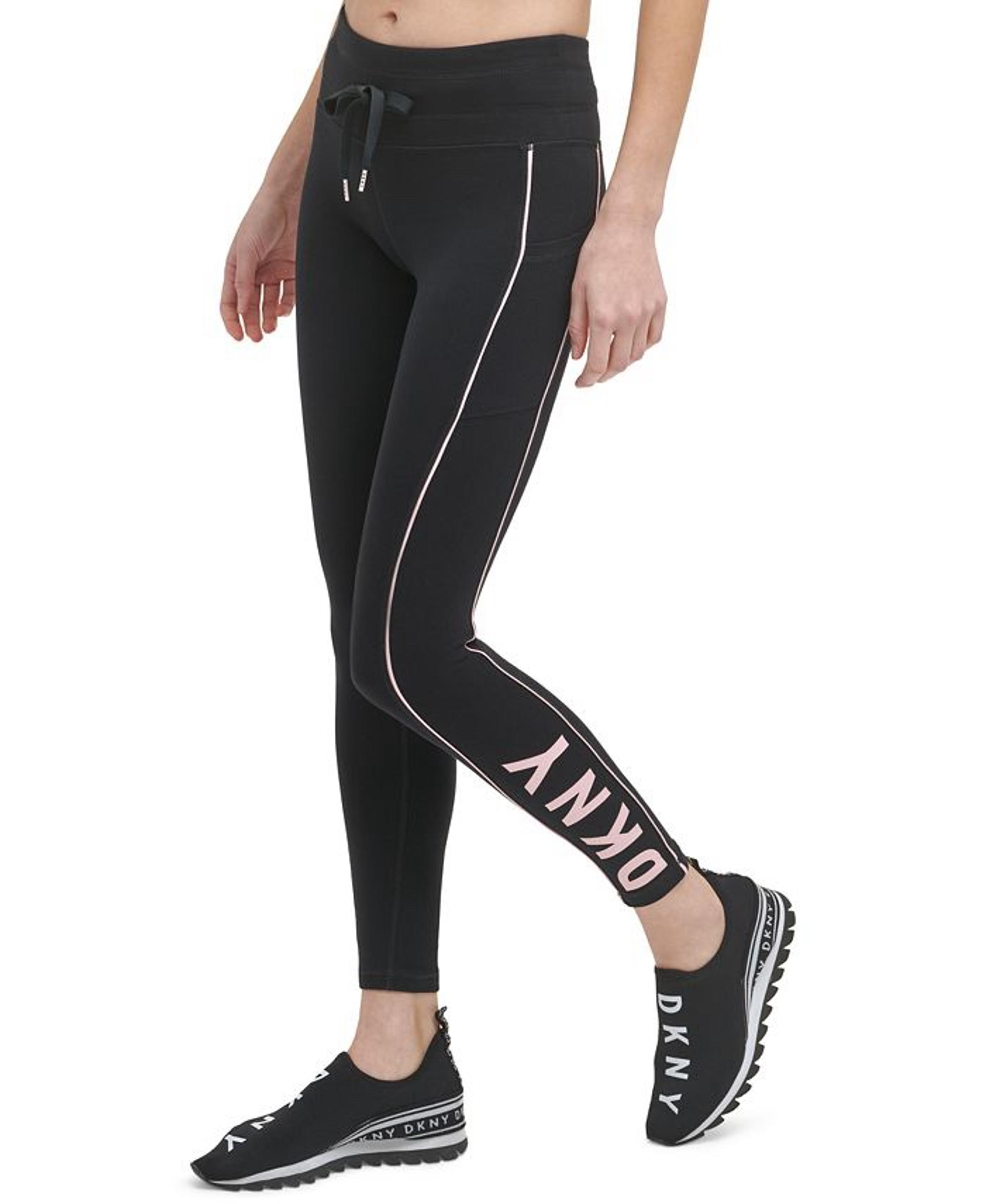 DKNY Womens Sport Logo-Tape Drawstring Leggings-extra Large Nwot