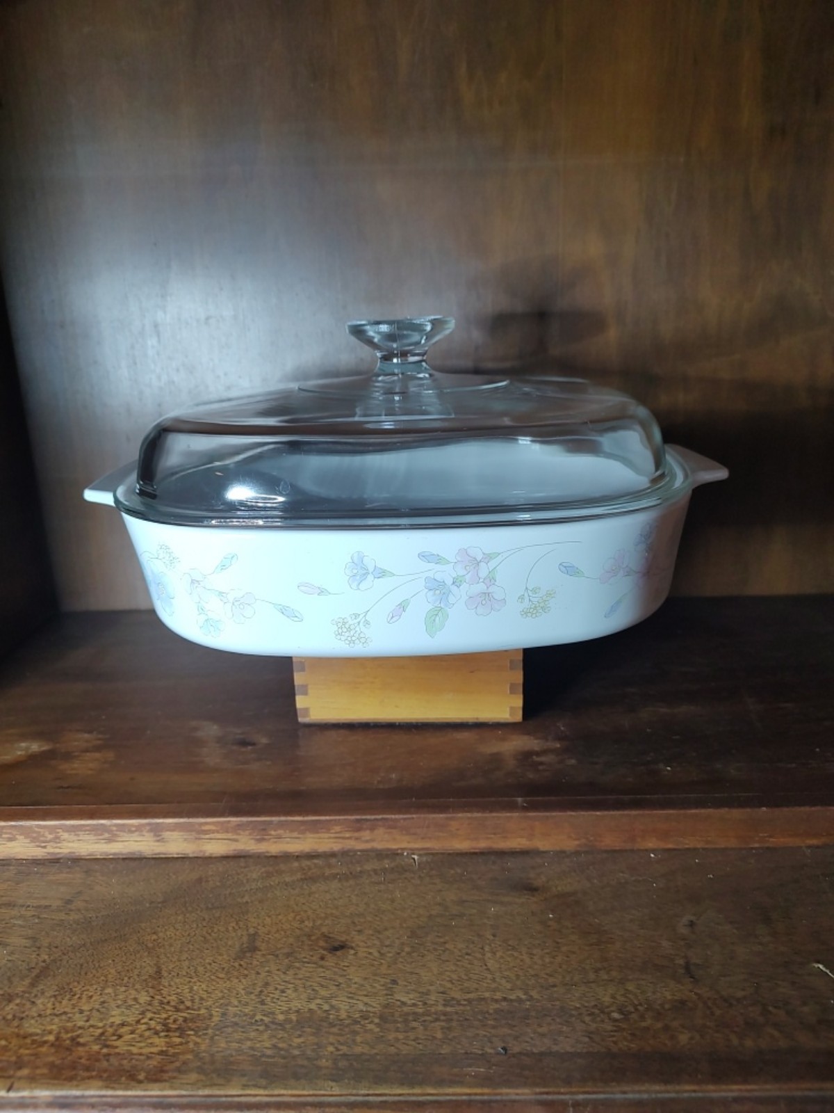 Corning Ware Casserole Dish Pastel Bouquet A-10-B 2.5 L Clear Pyrex Lid A-12-C