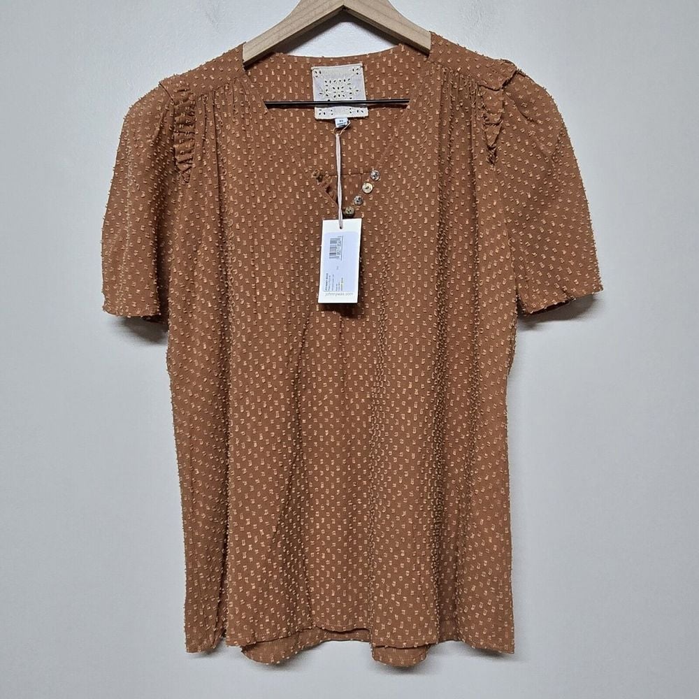 Johnny Was Women's Archer Flare Top In Chocolate Brown Size XS MSRP 295