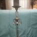 Pre Hollywood regency large glass candle holder
