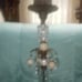 Pre Hollywood regency large glass candle holder