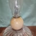 Pre Hollywood regency large glass candle holder