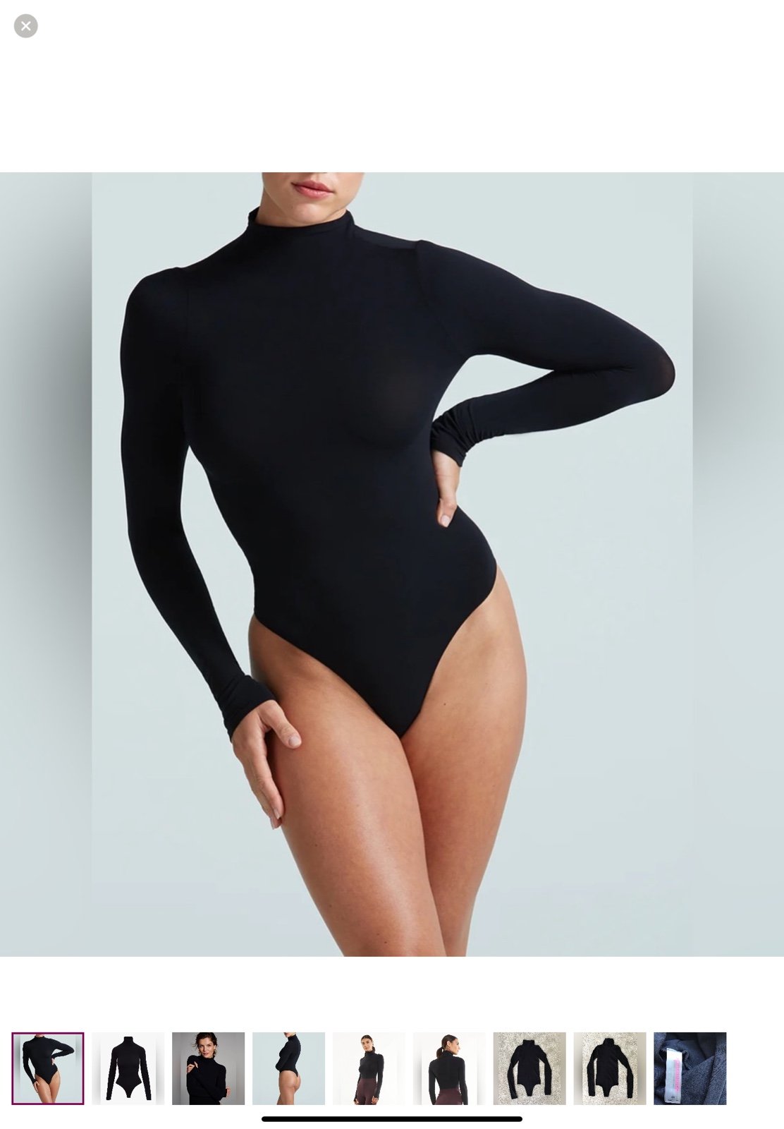 COMMANDO Ballet Body Turtleneck Thong Bodysuit | Black | OS