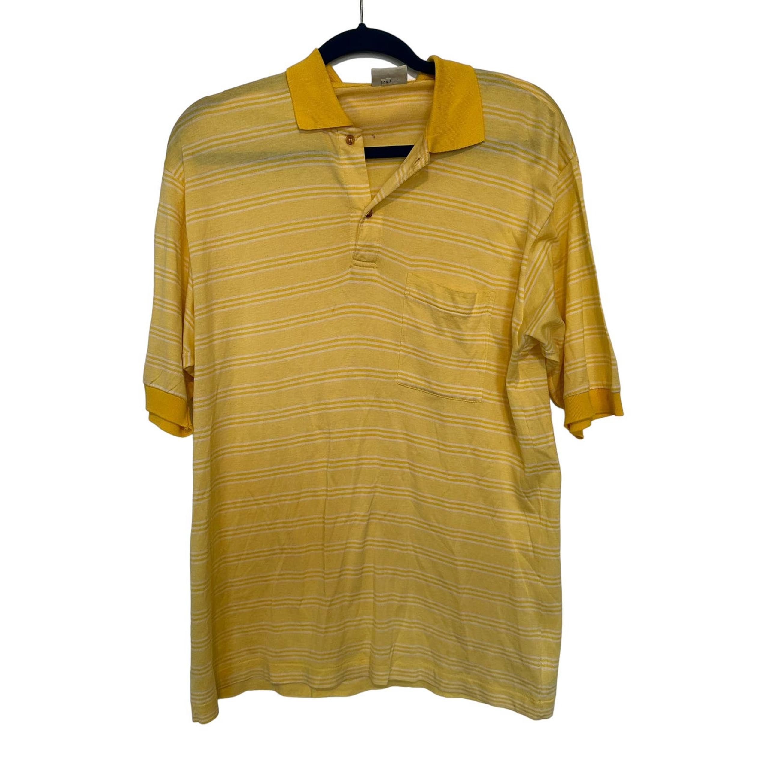 Robe Di Kappa Men's Yellow Striped vintage Polo Shirt Size Large