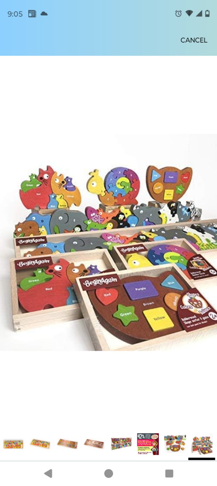 Barlow's learning box wooden puzzles