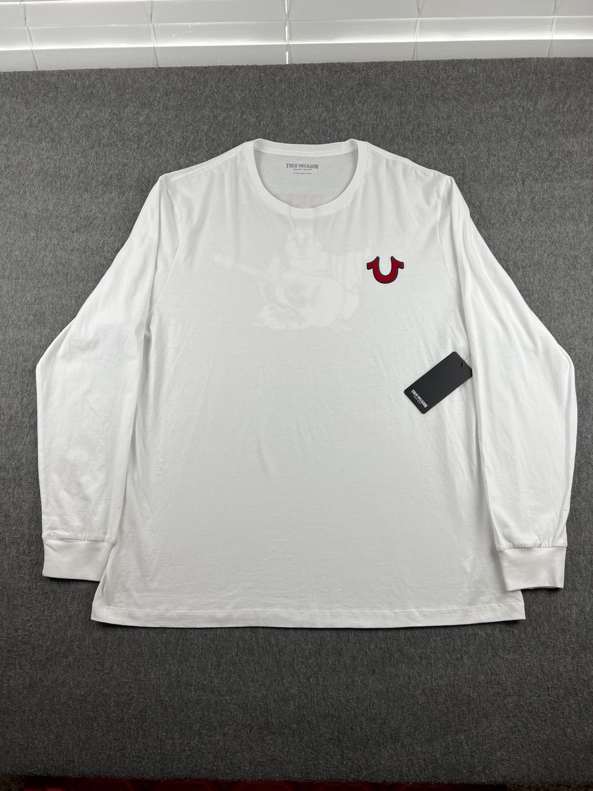 True Religion Blazing World Tour Logo NWT White Long Sleeve Sz XXXL