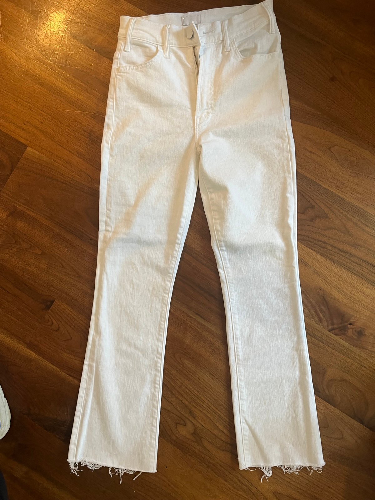 MOTHER denim white stretch jean