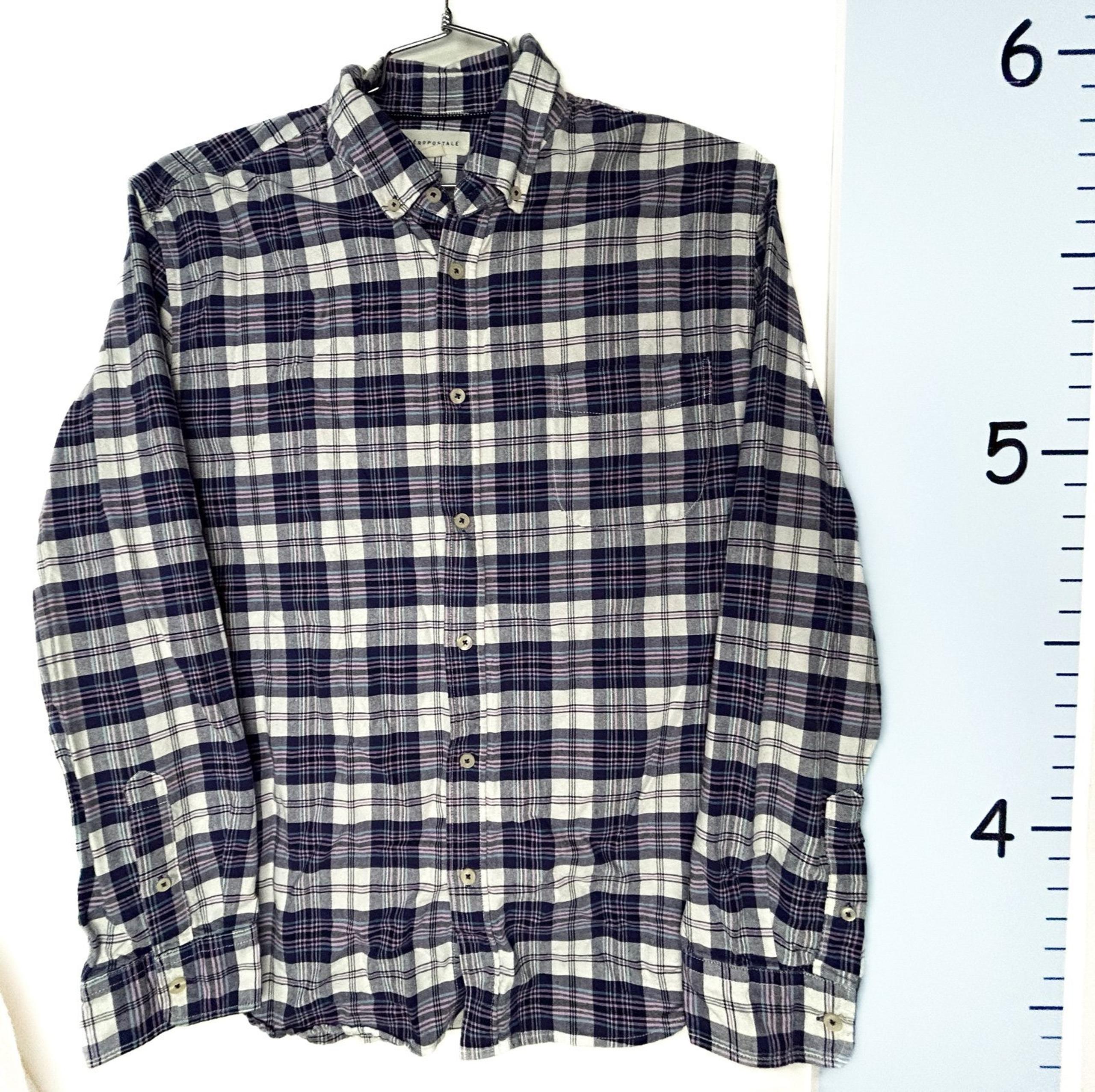 Aeropostale Blue Plaid Button-down Shirt Men's XL