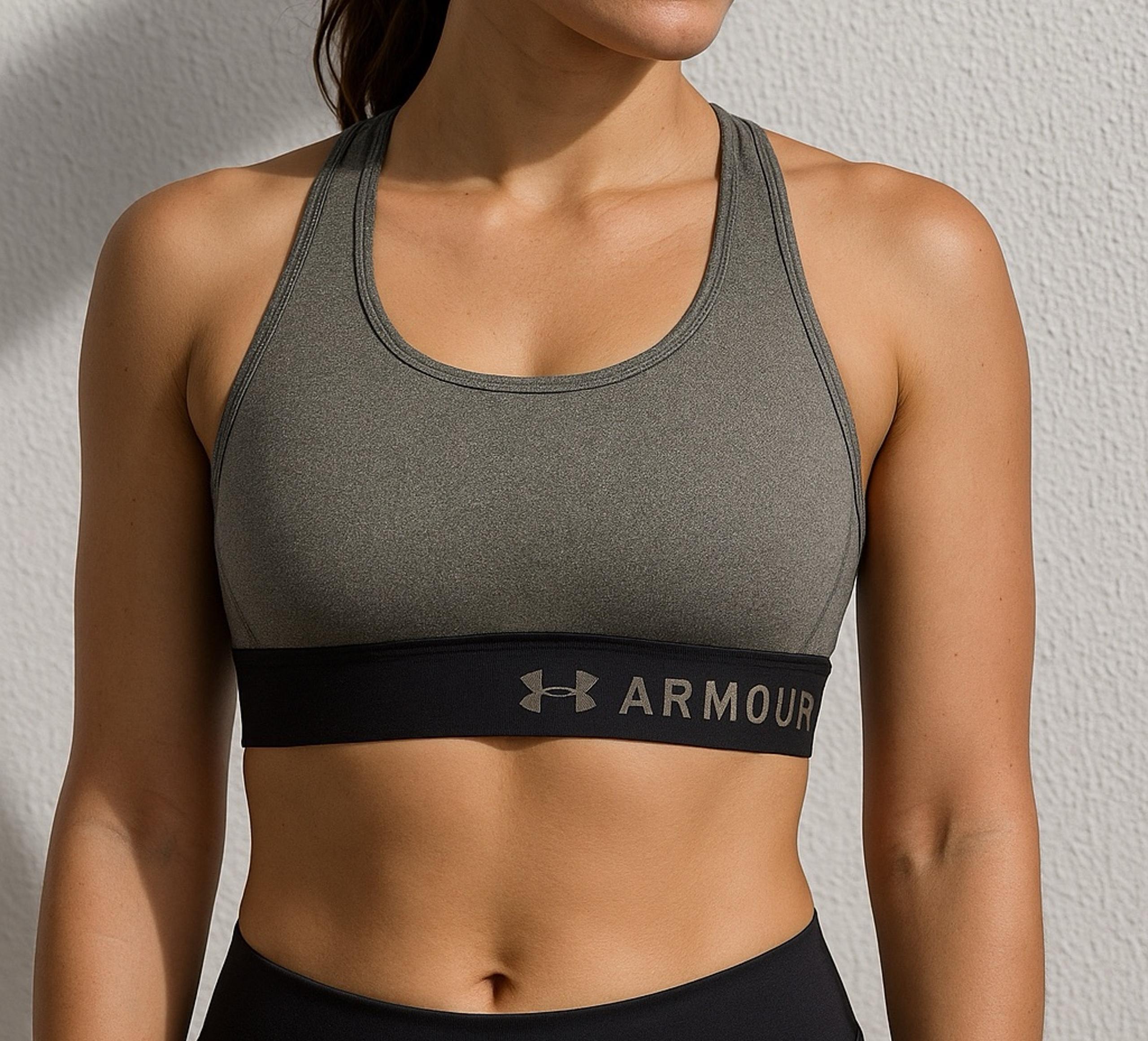 Under Armour Sports Bra Women XS Black Racer back Compression Low Impact Logo