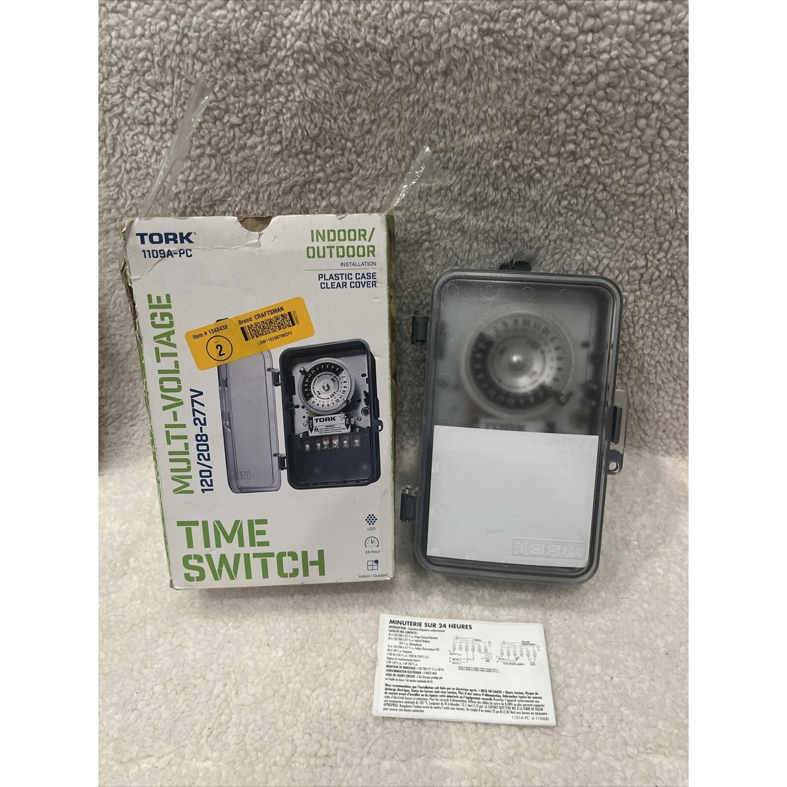 TORK 1109A Indoor Time Switch 24 Hour Multi-Voltage 120/208-277V