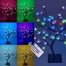 18 Inch Cherry Blossom Bonsai Tree, 48 LED Lights