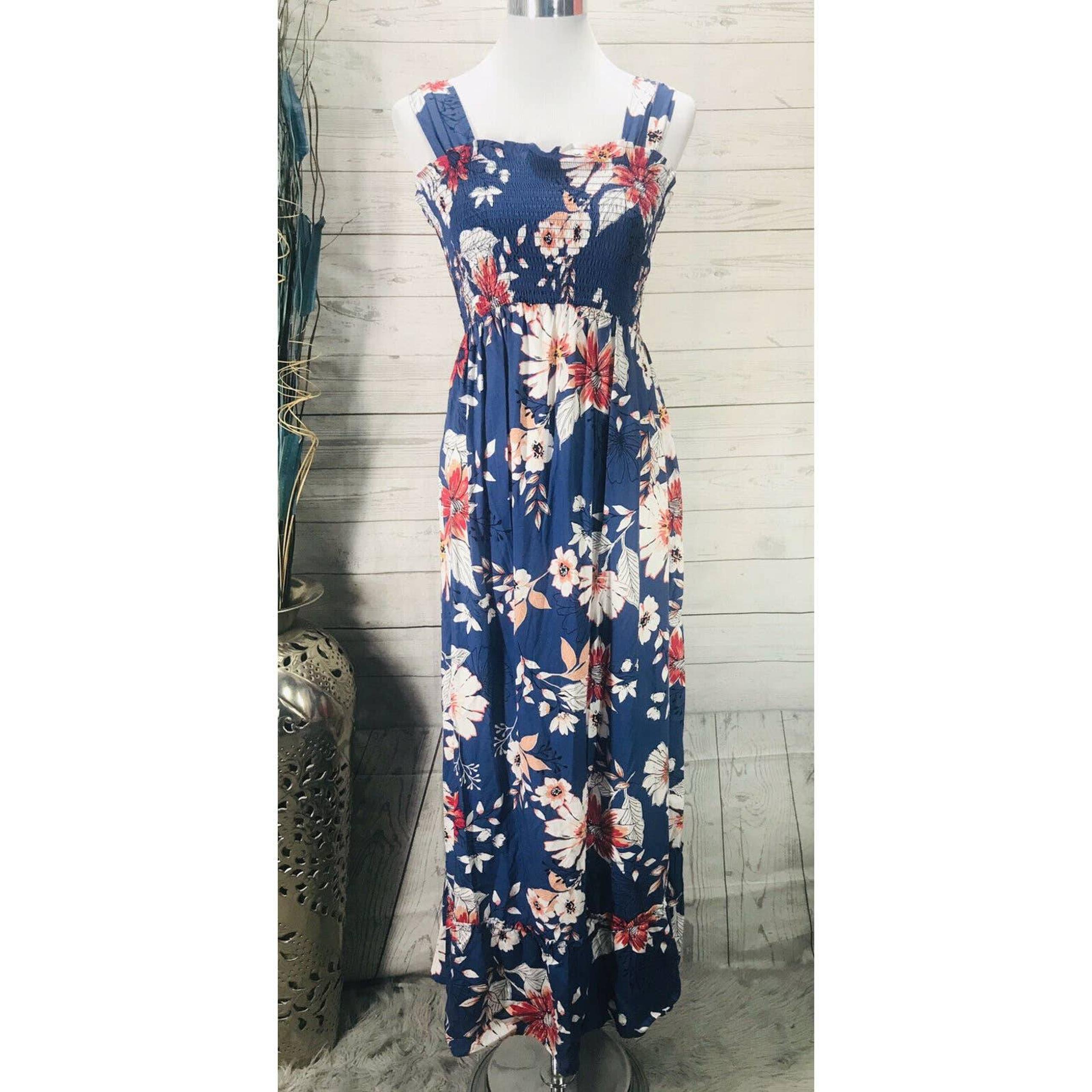 Blue Floral Casual Dress XS Maternity.