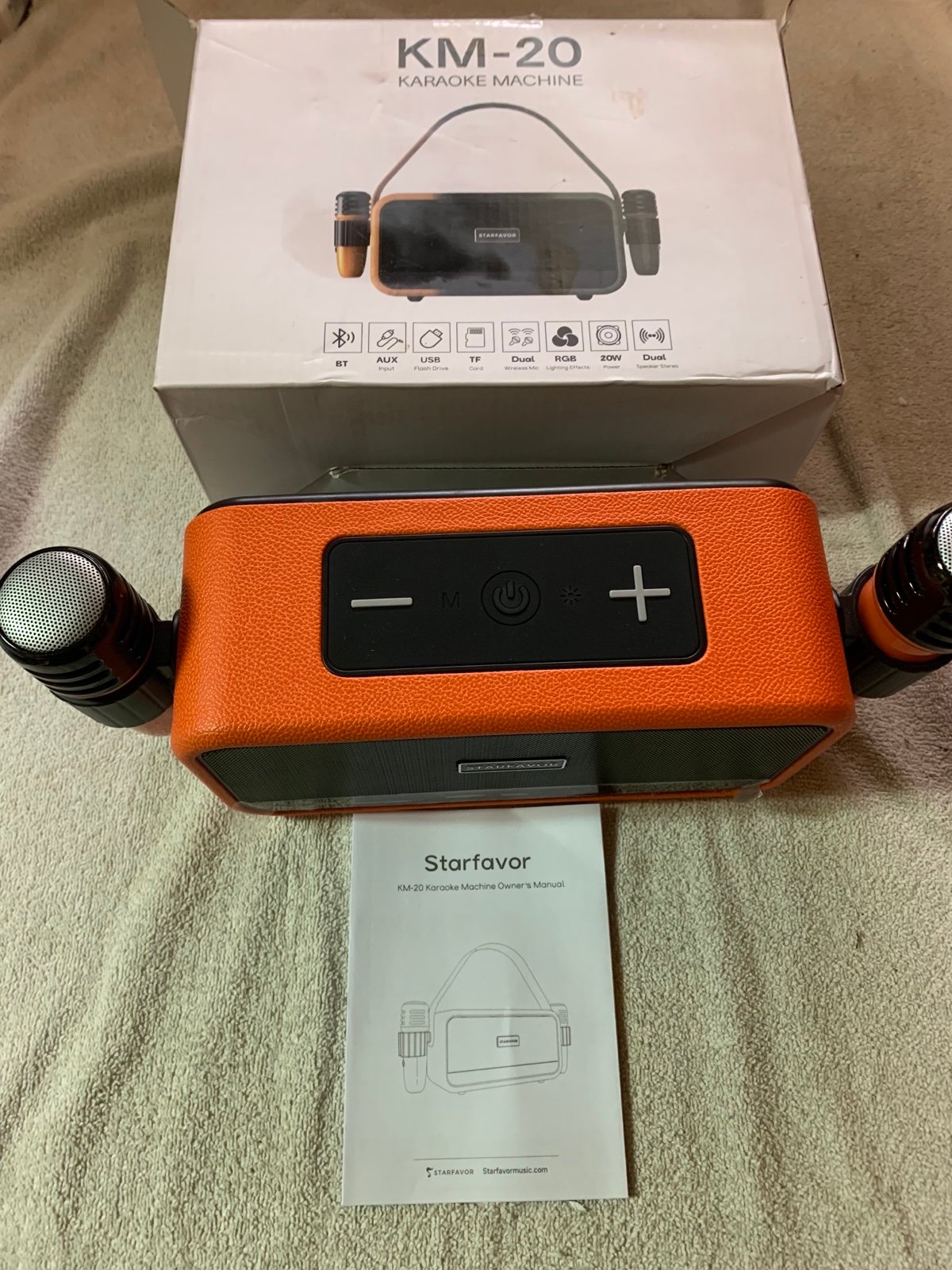 Starfavor KM-20 Karaoke Machine,Bluetooth Karaoke Speaker with 2 Wireless Mic...