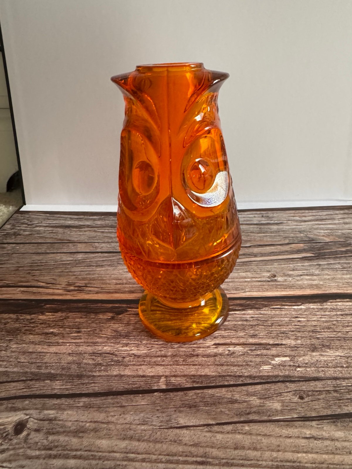 Vintage Orange Owl Fairy Lamp