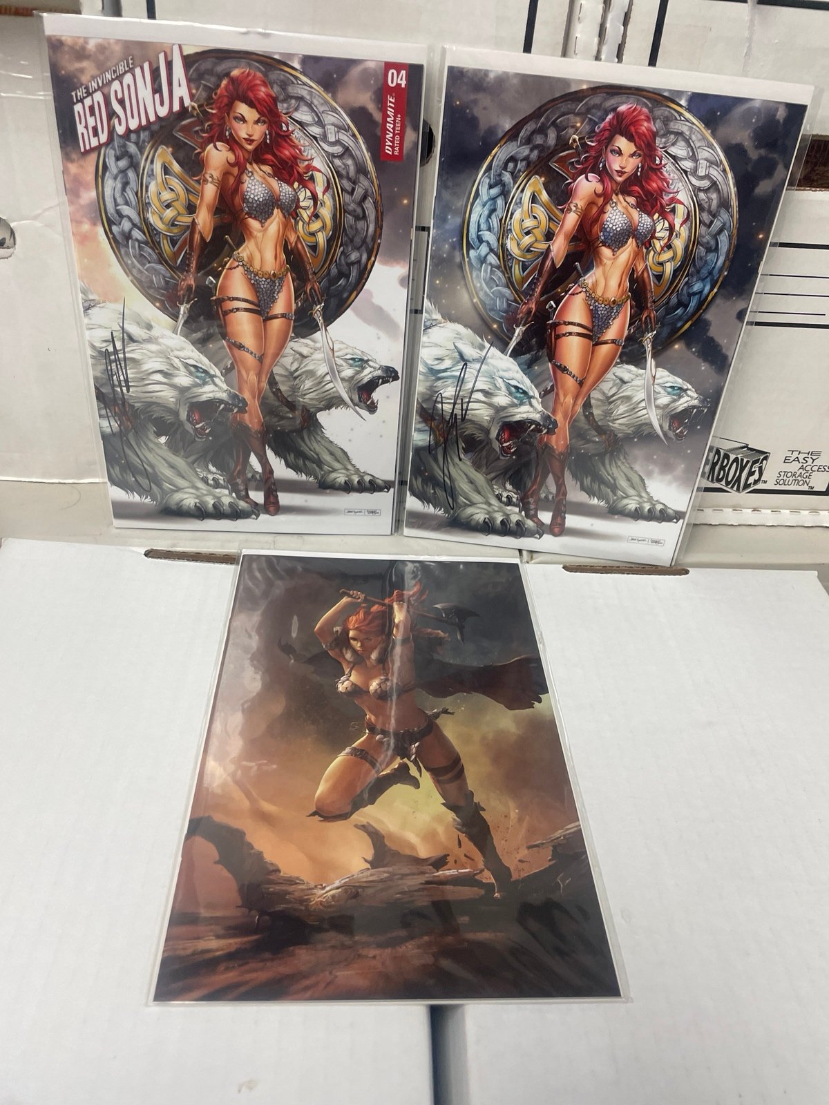 The Invincible Red Sonja #4 variants Jamie Tyndall Signed with COA