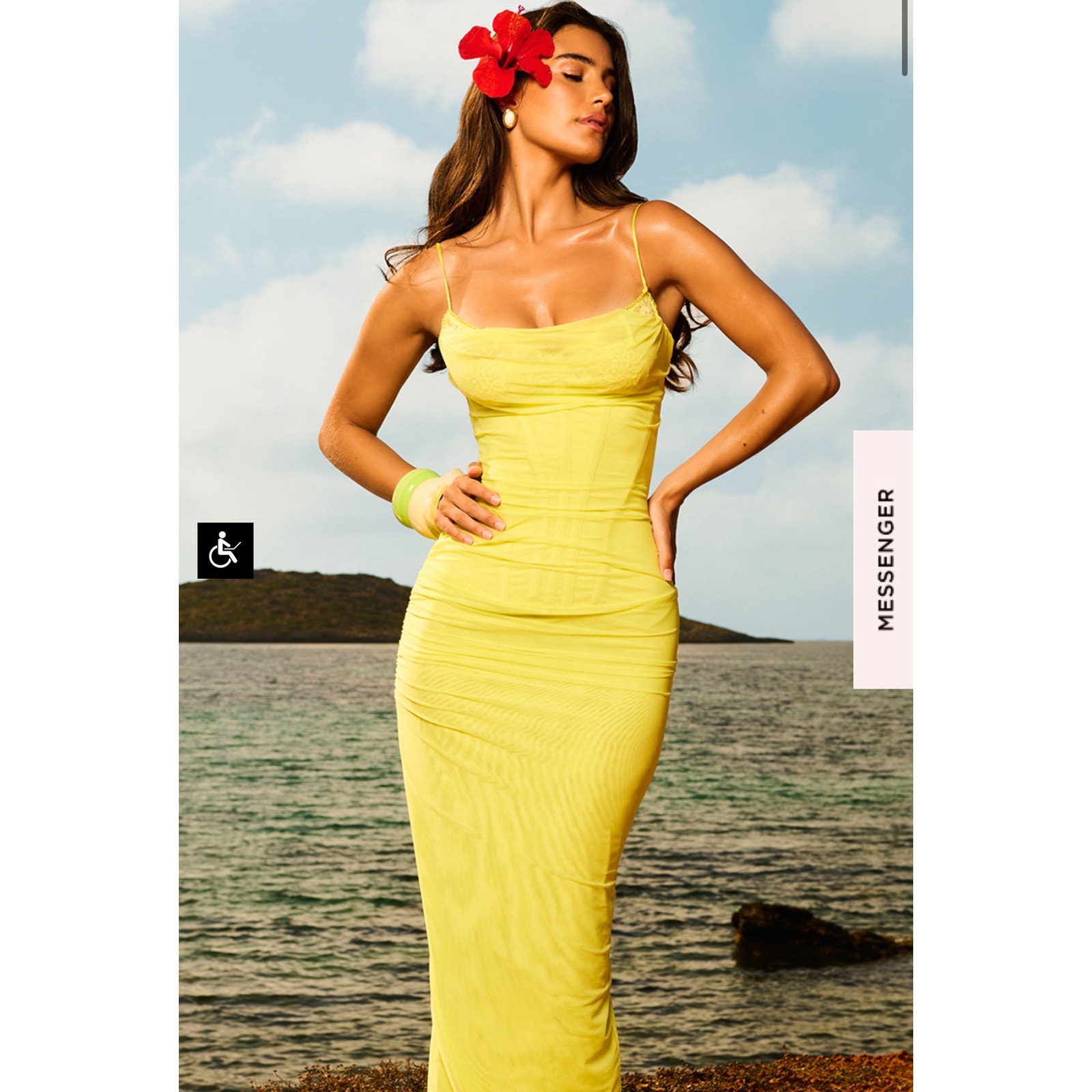 House of CB Nalini Acid Lime Corset Maxi 278 Small (Reg)