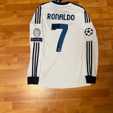 Ronaldo #7 Real Madrid Home Jersey Long Sleeve Soccer Jersey 2012/2013 Size Medi