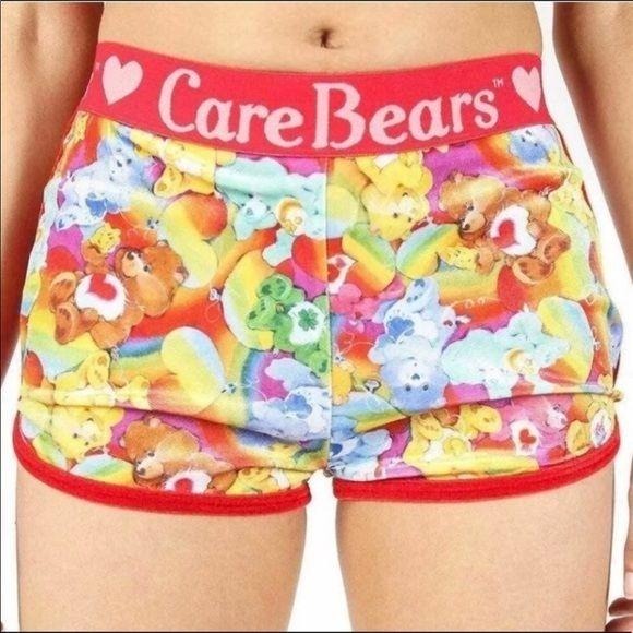 Iron Fist Lots of Rainbow Care Bears Shorts, L NWT
