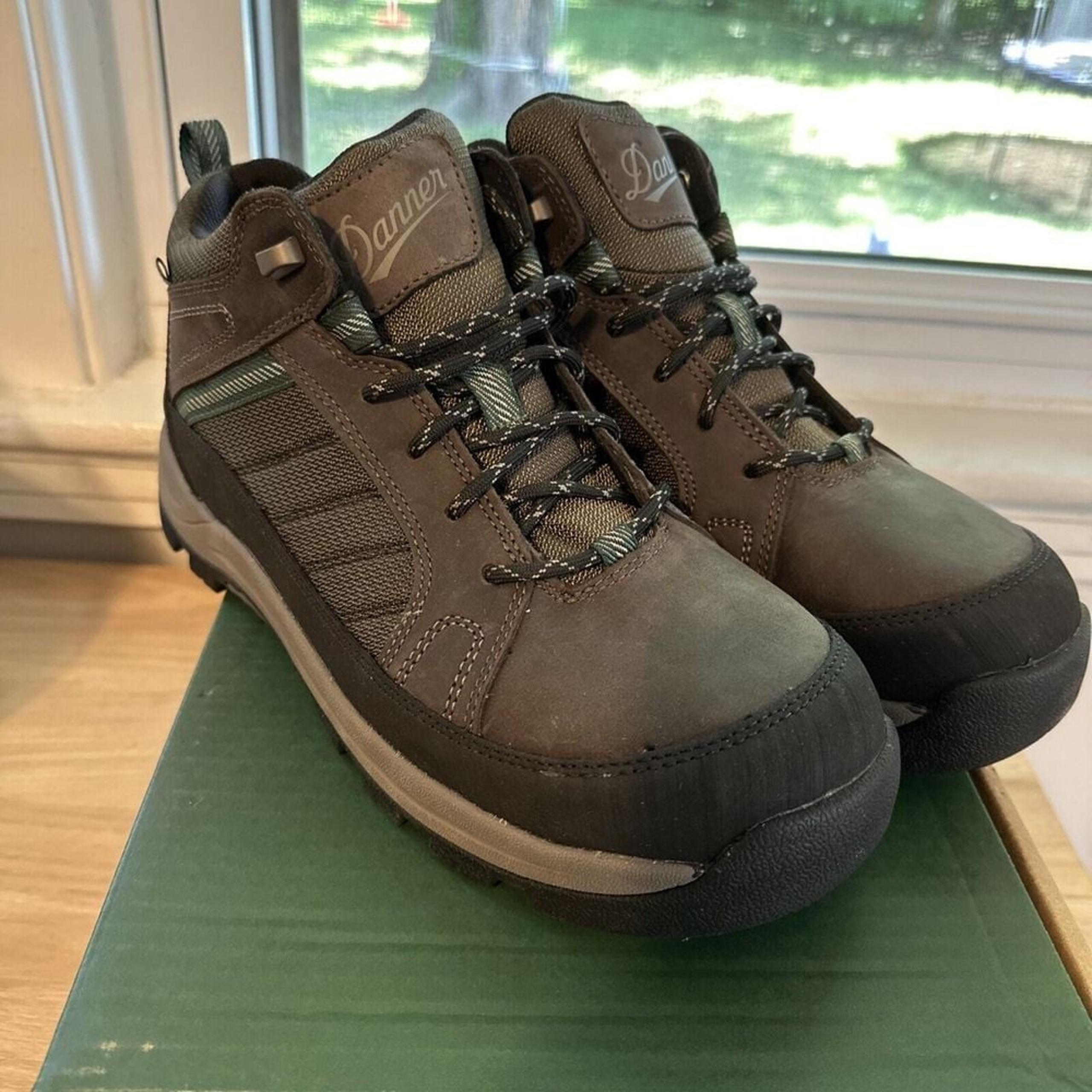 Danner Mens Riverside 4.5in ST Brown/Green Leather Work Shoes