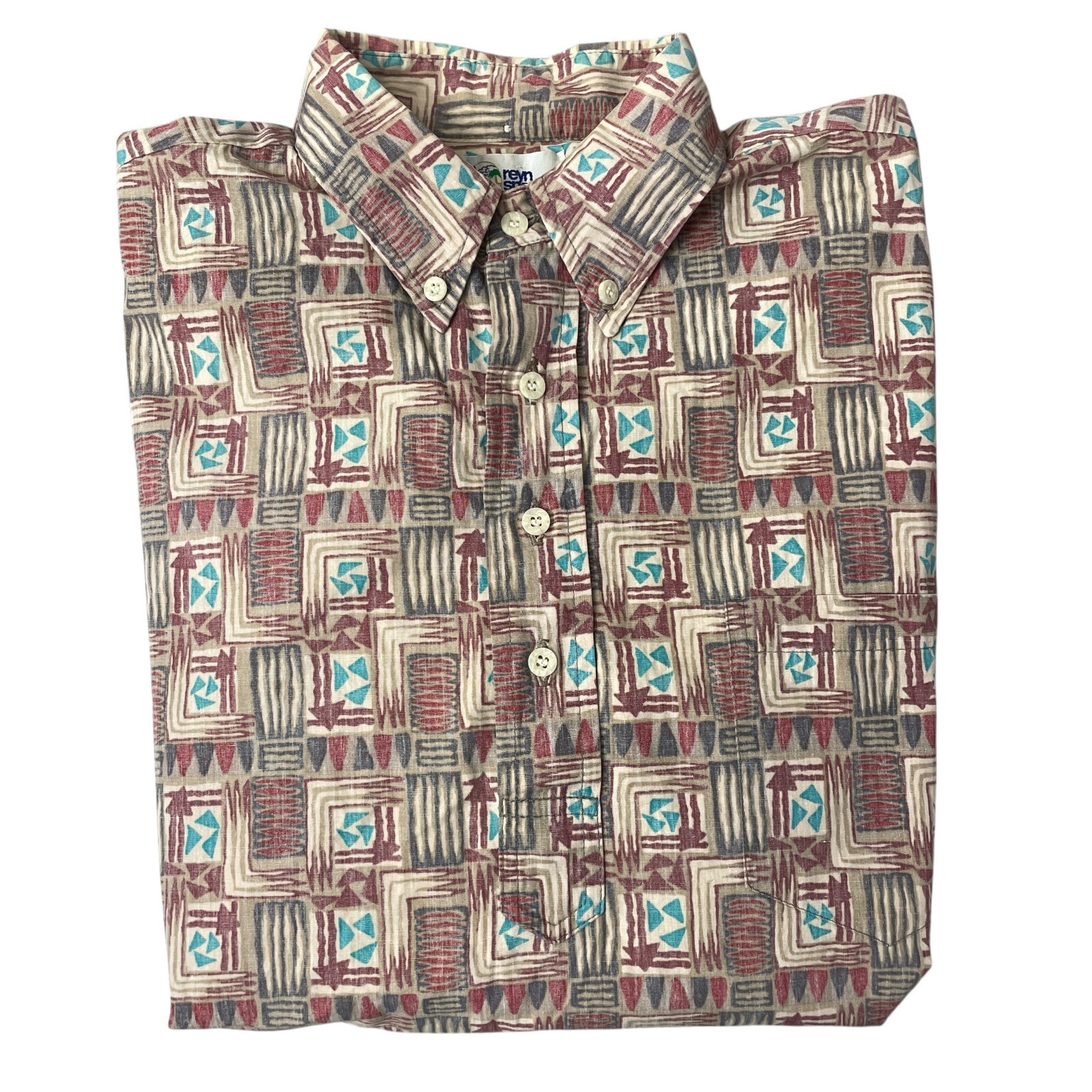 Reyn Spooner Hawaiian Classics Popover Shirt Medium Mens Reverse Print Casual