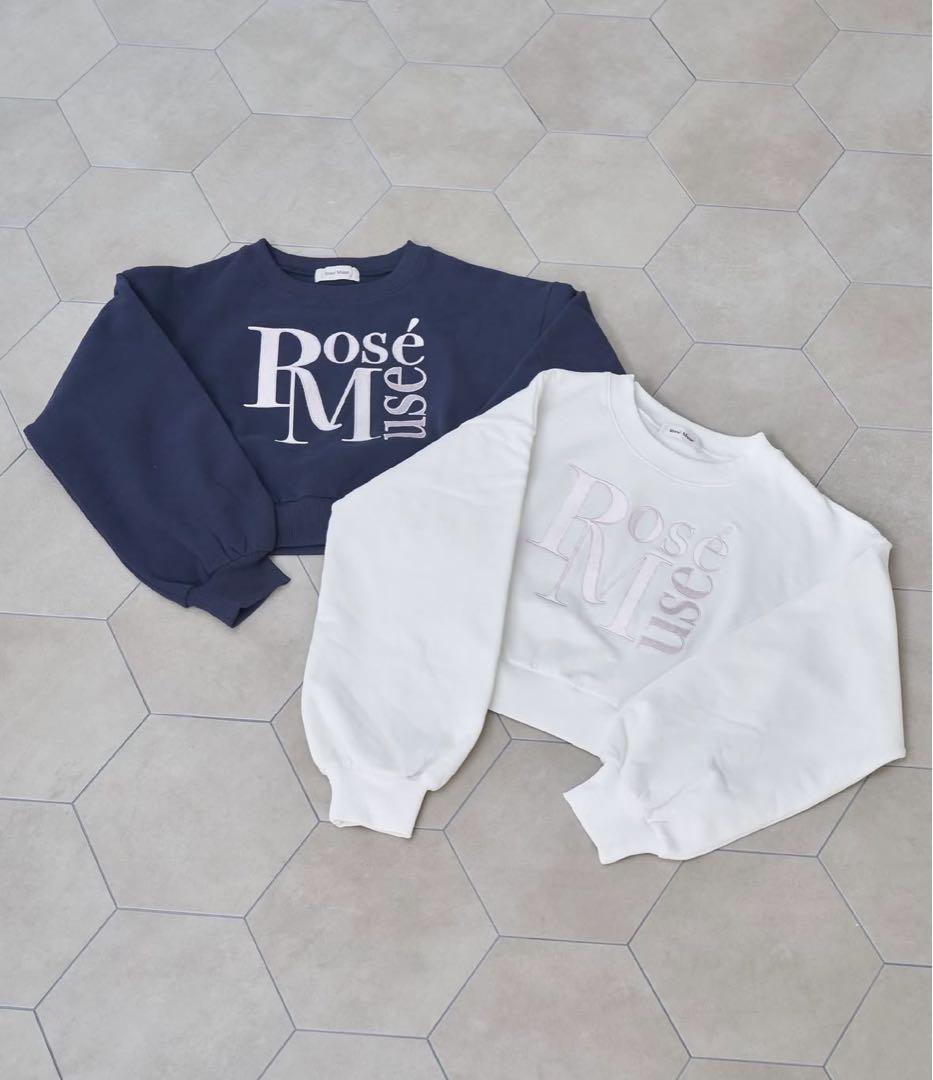 Rosé Muse logo embroidered white sweatshirt