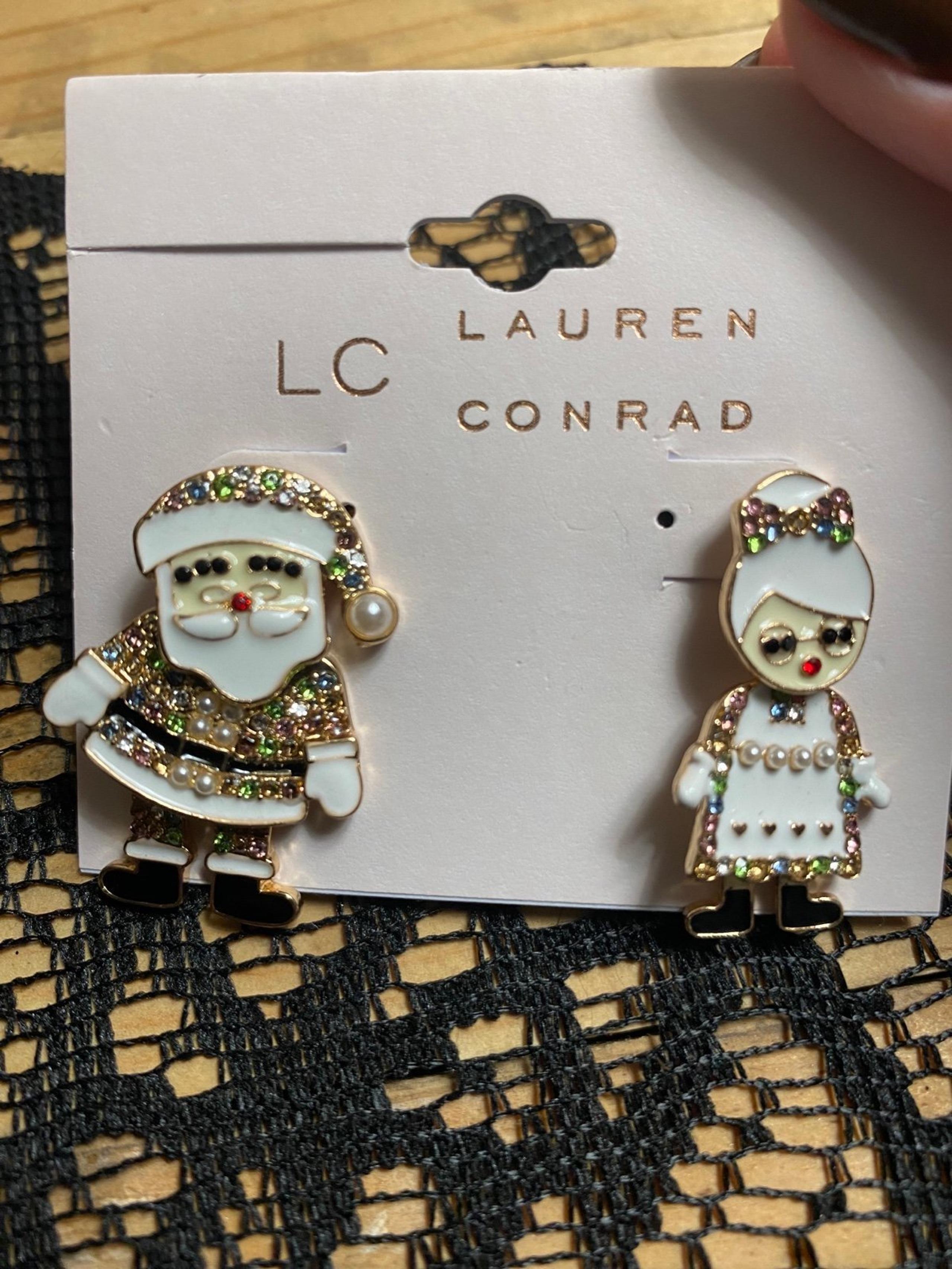 LC Lauren Conrad Pastel Stone Mr. & Mrs. Claus Drop Earrings