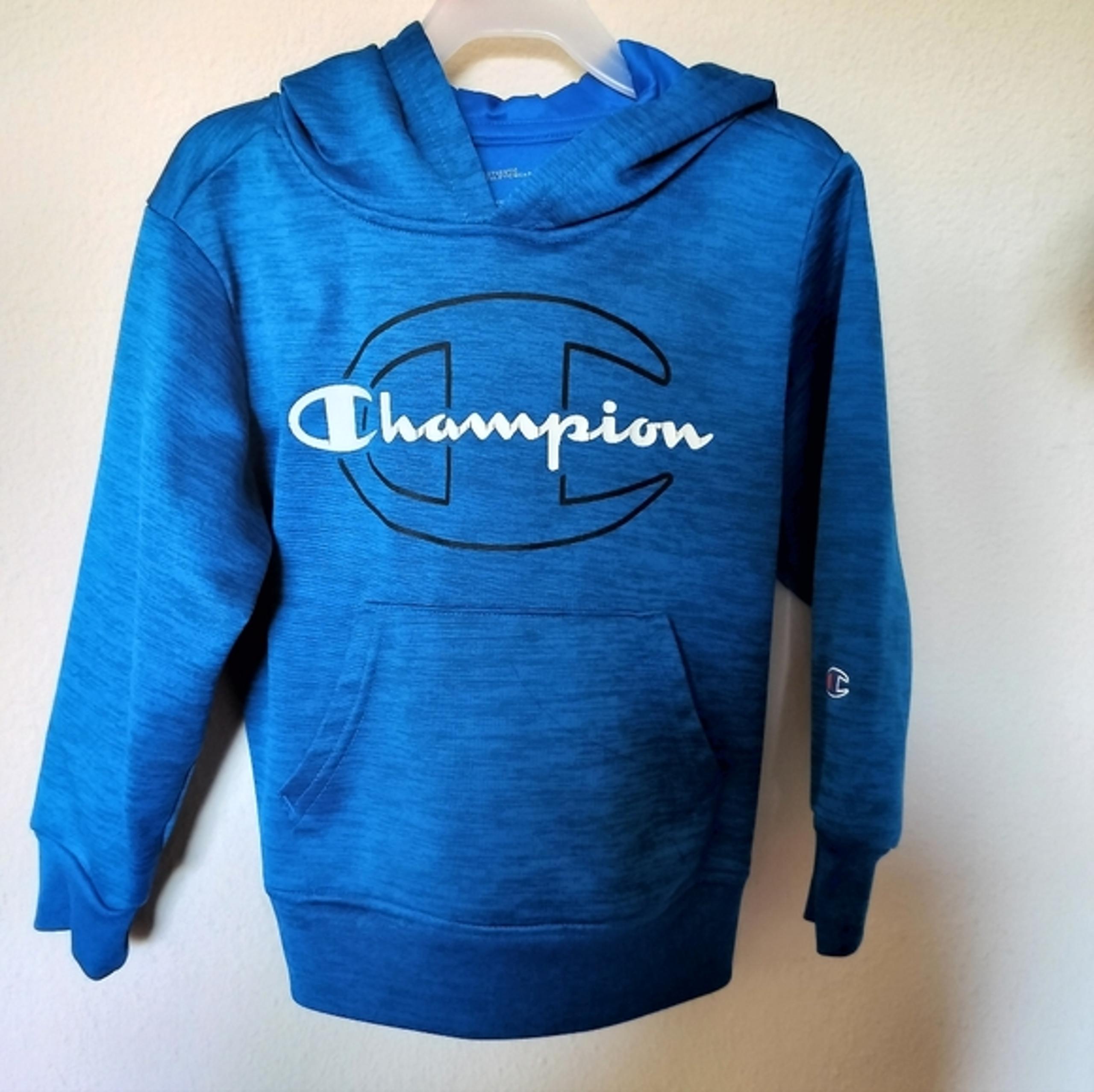 Champion sweatshirt hoodie hooded pullover boys athletic size 4-5 blue toddler