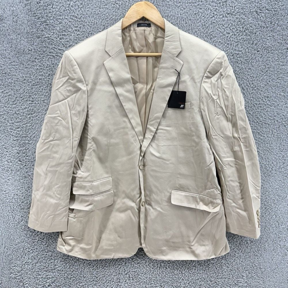 J Ferrar Mens 44 XL Modern Fit Suit Jacket Sport Coat Bone Shimmer Beige NWT