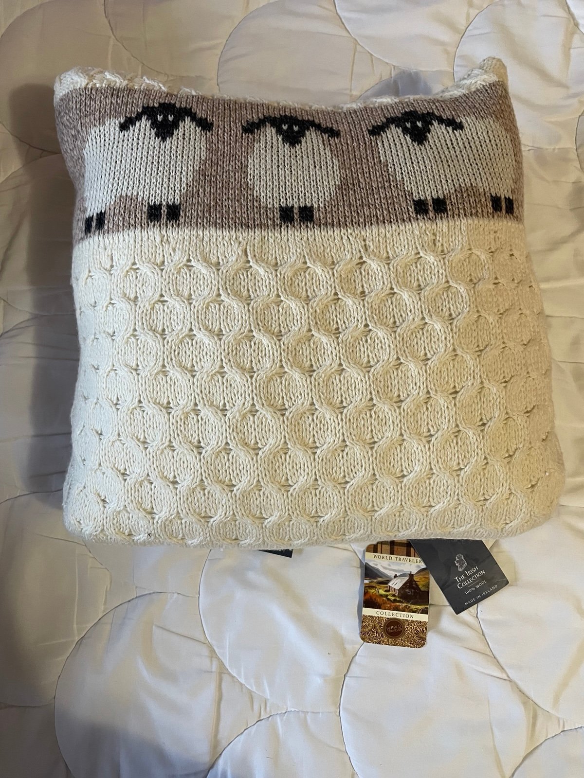 New Aran Woollen Mills Sheep Throw Pillow