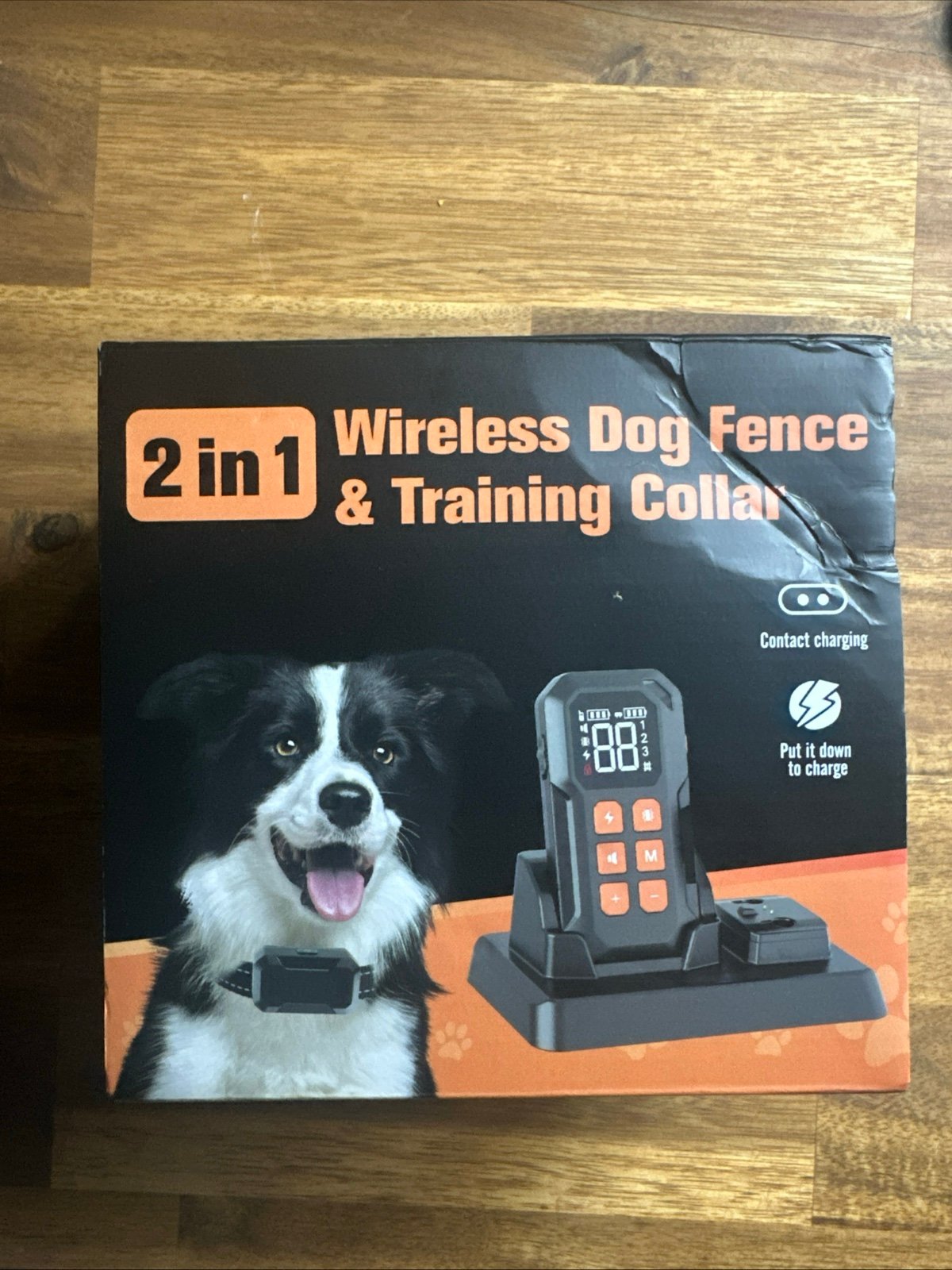 WTBFX 2 in 1 Wireless Dog Fence & Training Collar Black & Orange New