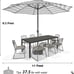 11FT Patio Umbrella Outdoor Table Market Umbrella with 8 Sturdy Ribs, UV Protect