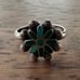 Vintage Native Zuni Inlay Turquoise Flower Ring 925 Sterling Silver