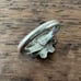 Vintage Native Zuni Inlay Turquoise Flower Ring 925 Sterling Silver
