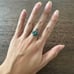 Vintage Native Zuni Inlay Turquoise Flower Ring 925 Sterling Silver