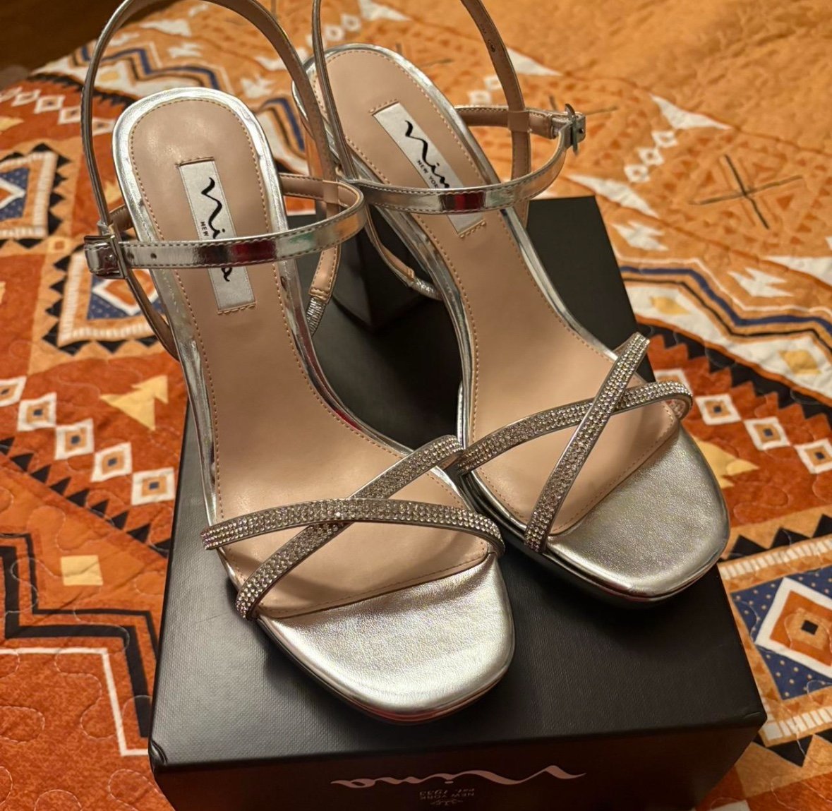 Silver Nina heels