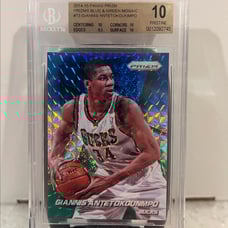 2014-15 Panini Prizm Blue Green Mosaic #73 Giannis Antetokounmpo RC BGS 10