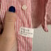 Frank & Eileen Barry Linen Button Down Shirt Red White Stripes Size Small