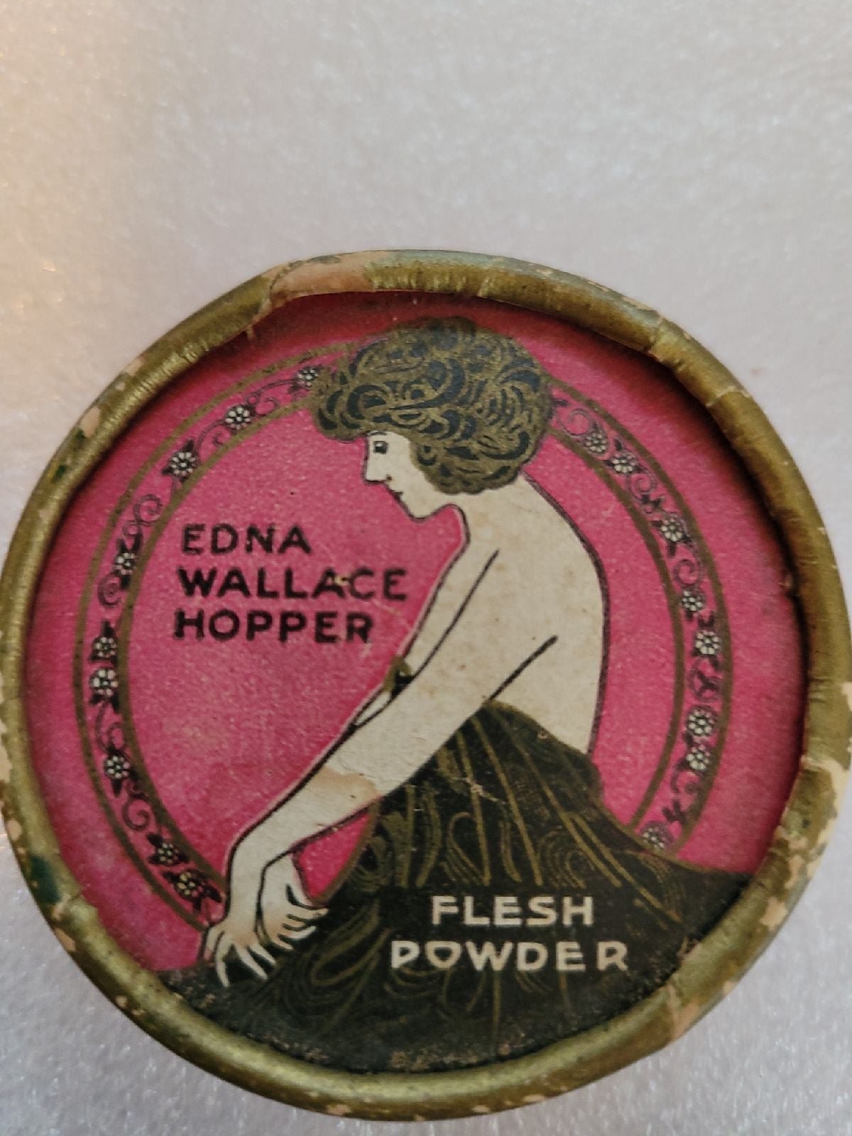 RARE cosmetic loose Empty powder Edna Wallace Hopper