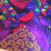 Mario Valentino Oversize Vintage Scarf, Mint, Bold Multi-Patterned Valentino